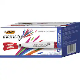 BIC - Intensity Low Odor Dry Erase Markers Chisel Marker Point Red Ink 1 Dozen