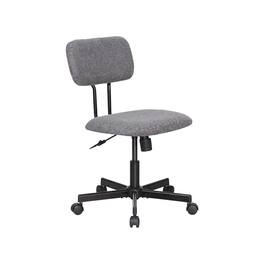 JJS - Ergonomic Adjustable Swivel Small Armless Home Office Desk Chair - Gray