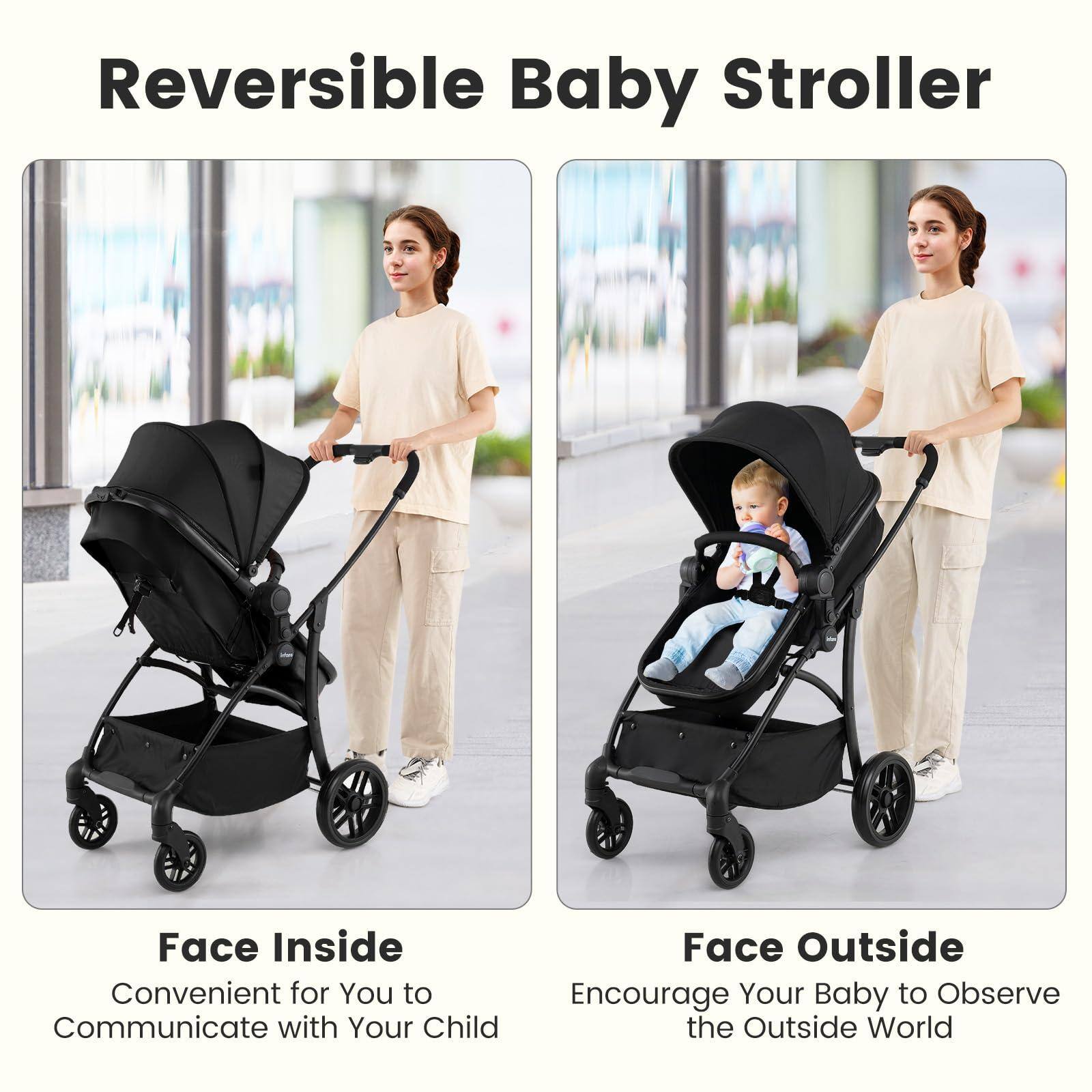 Reversible Baby Stroller

Face Inside  
Convenient for You to Communicate with Your Child

Face Outside  
Encourage Your Baby to Observe the Outside World