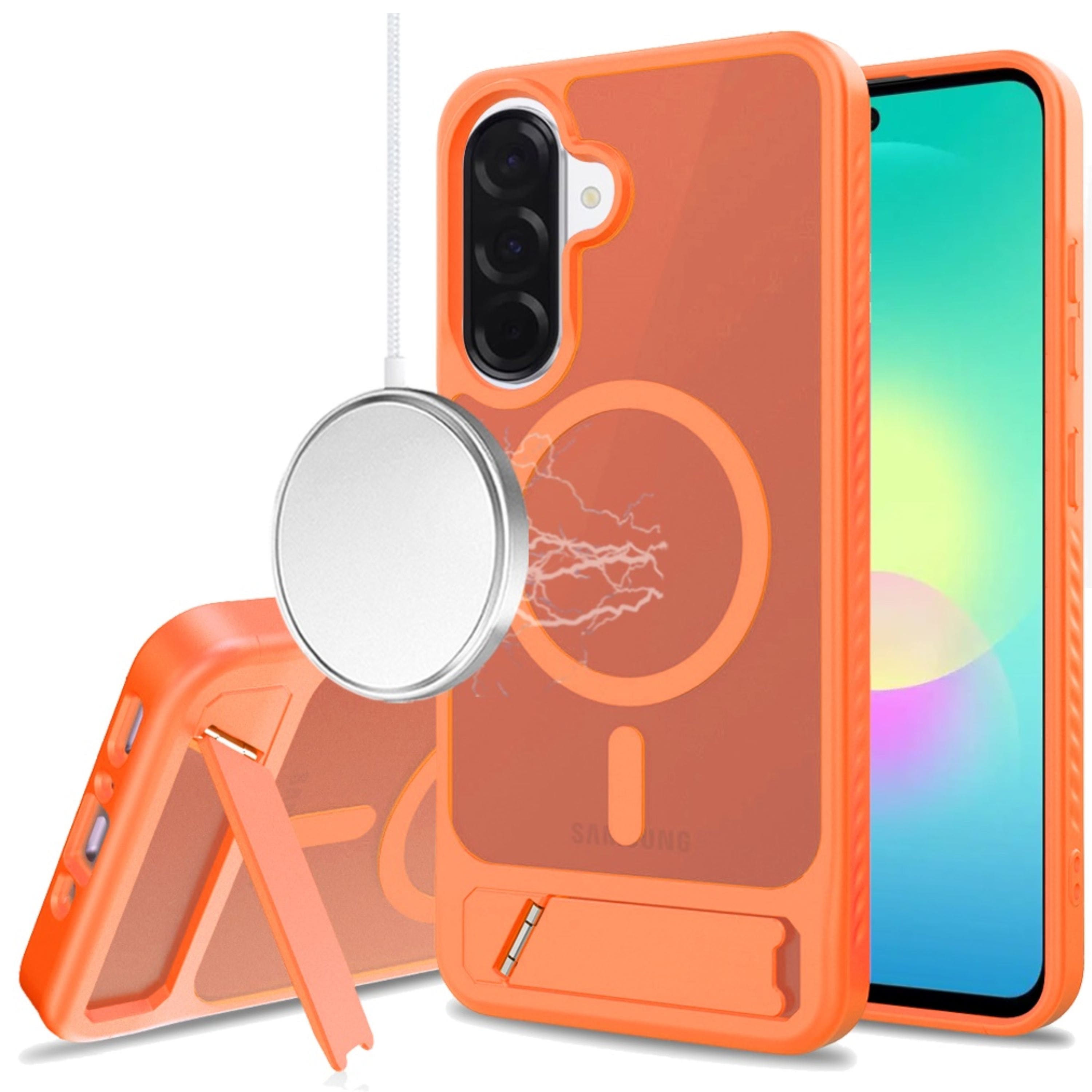 Kitcheniva - Magnetic Circle With Metal Kickstand Plus Tempered Glass For Samsung A27 5G - Cosmic Orange price history on PriceWatchPro