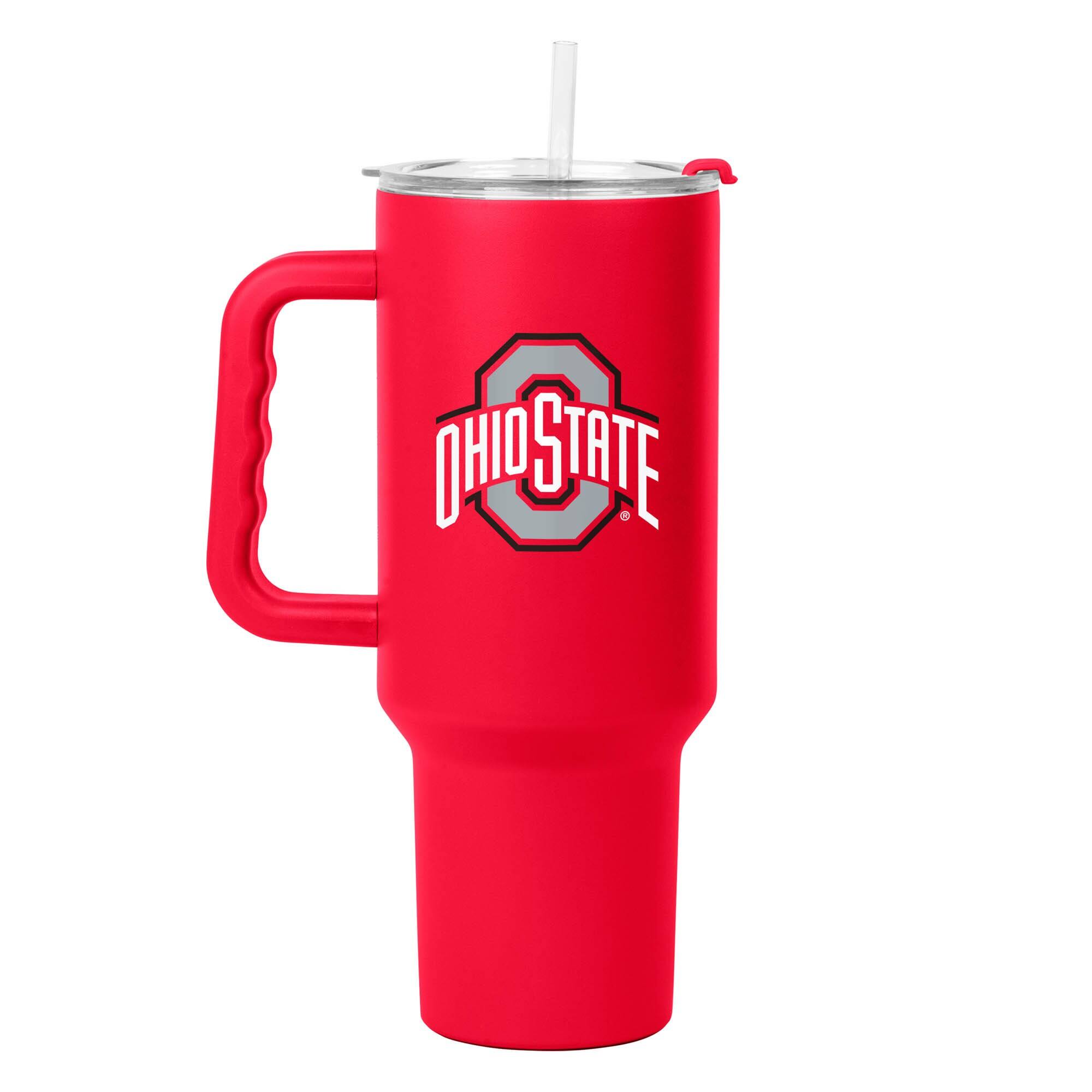 Front. Logo Brands - Ohio State Buckeyes 40oz. Powder Coat Tumbler - Multicolor.