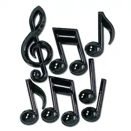 Beistle - Plastic Musical Notes - Black