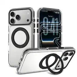 UUCOVER - Magnetic Case for Apple iPhone 18 Pro,Shockproof TPU+PC Ring Stand Case Compatible with MagSafe Clear Back Cover - Black