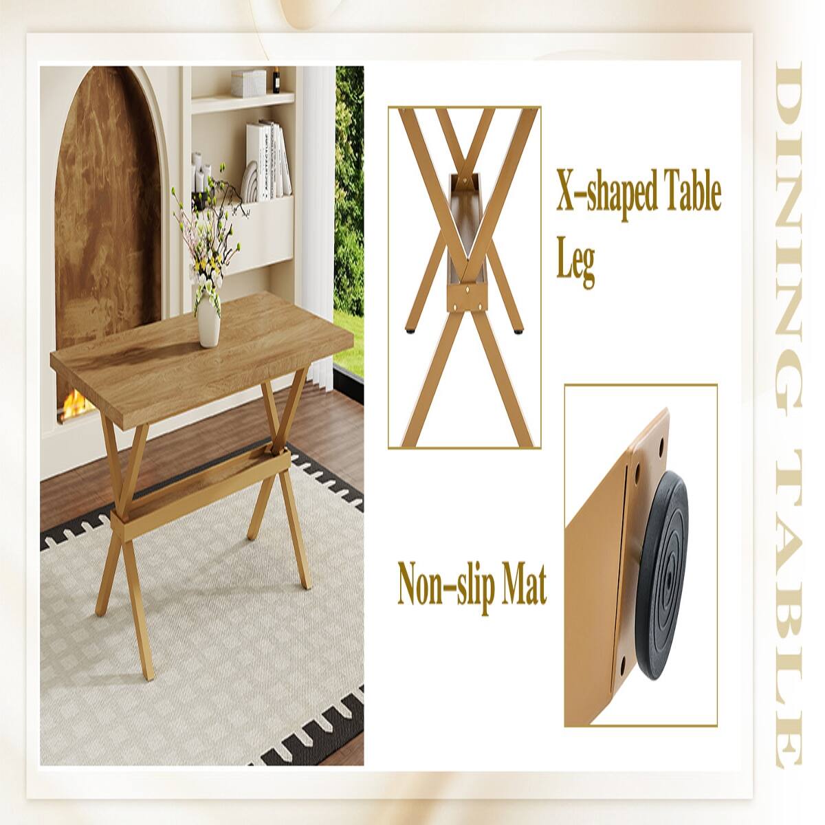 X-shaped Table Leg Non-slip Mat  
DINING TABLE