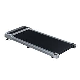 Loheer - 2.5HP Under Desk Treadmill, Portable Walking Pad for Home & Office, Compact Running Machine with Remote - Silver