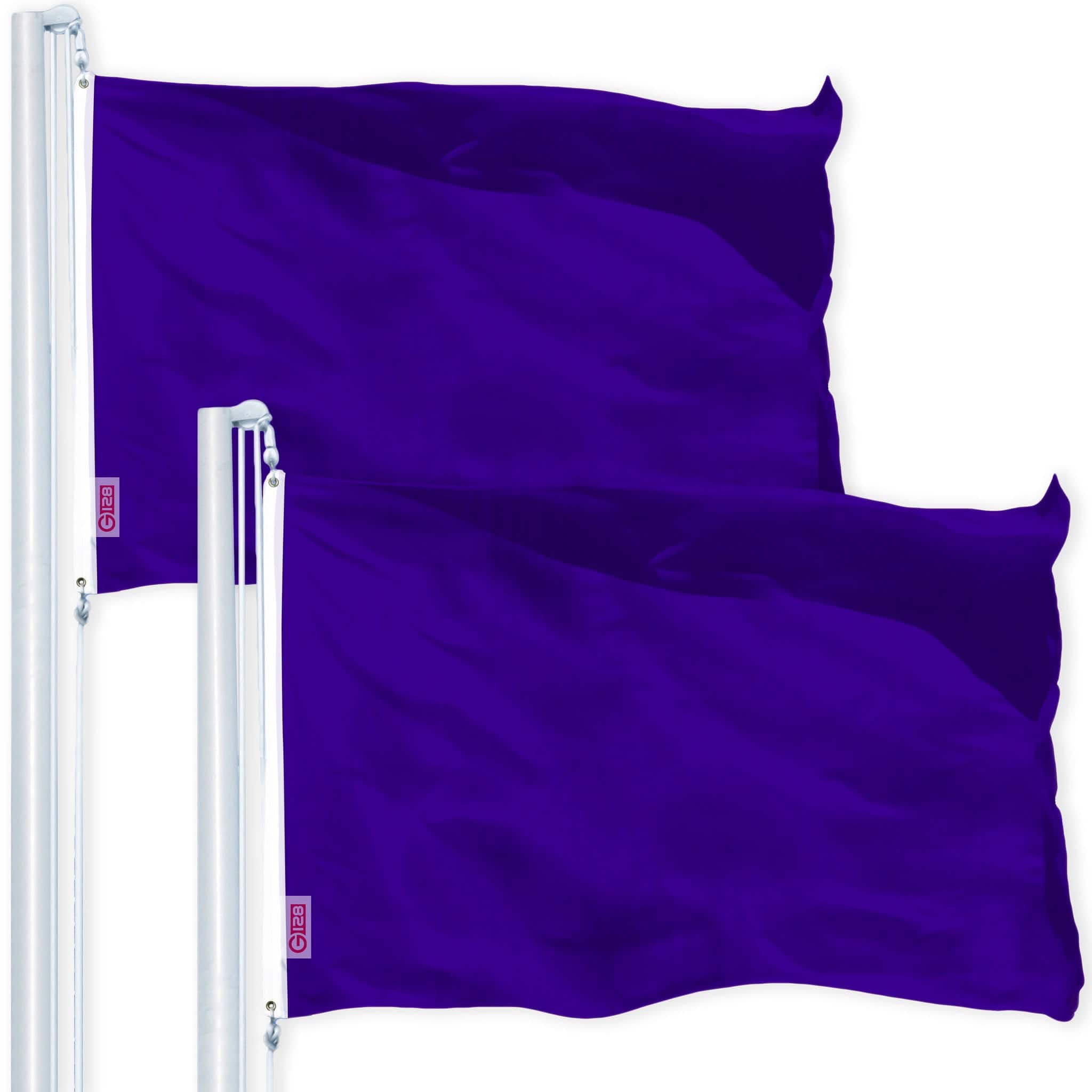 G128 - 2-Pack 2x3 ft Heavy-Duty Polyester Flags - Violet
