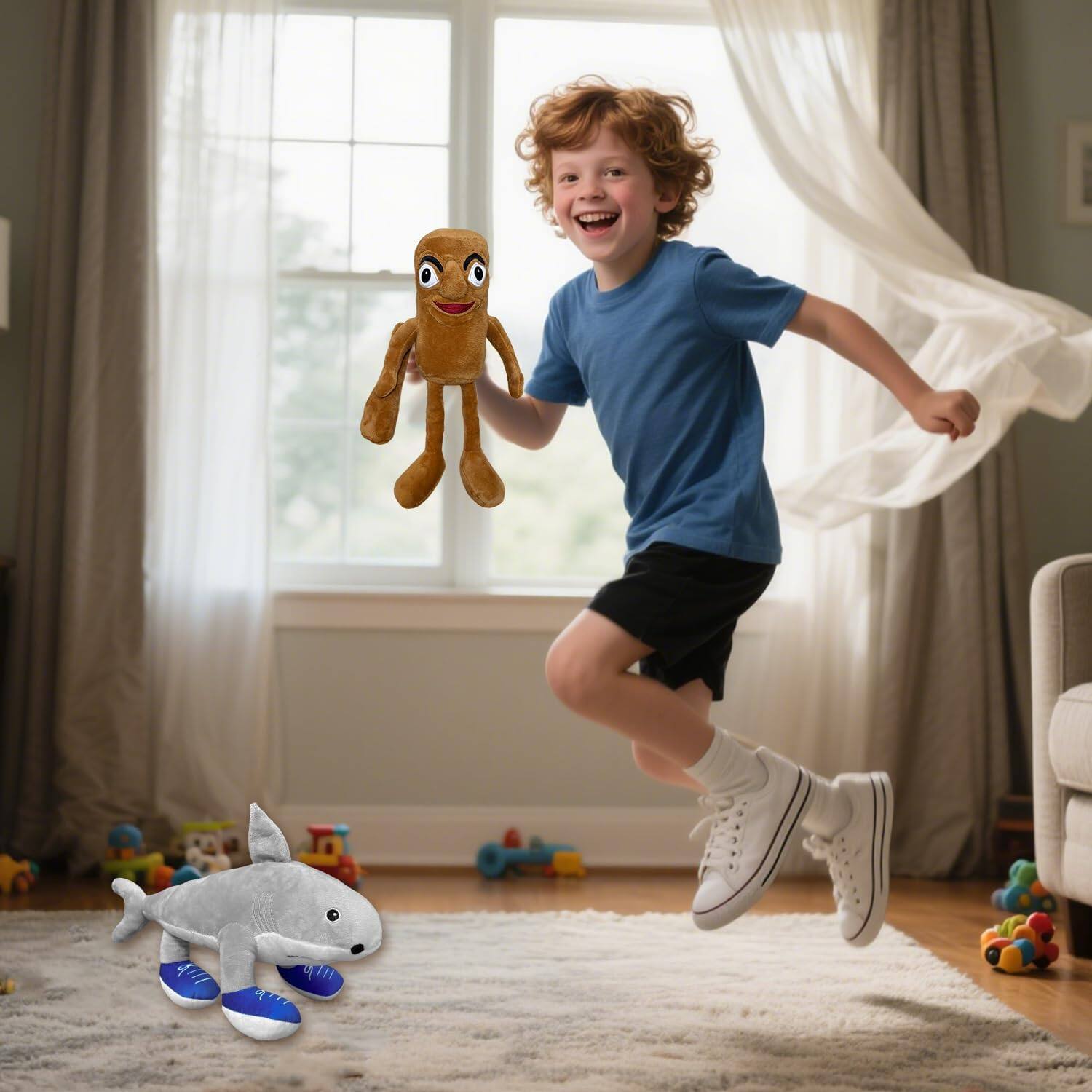 Alt View 2. MITAOSLIM - 2Pack Italian Brainrot Plush Toy Tung Tung Tung Sahur and Tralalero Tralala Plush Soft Stuffed Meme Dolls.