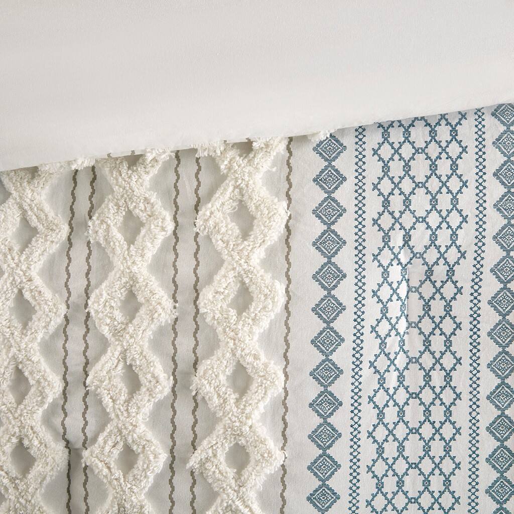 Alt View 5. Gracie Mills - Gracie Mills Modesto Printed Cotton Comforter Set with Chenille - Navy.