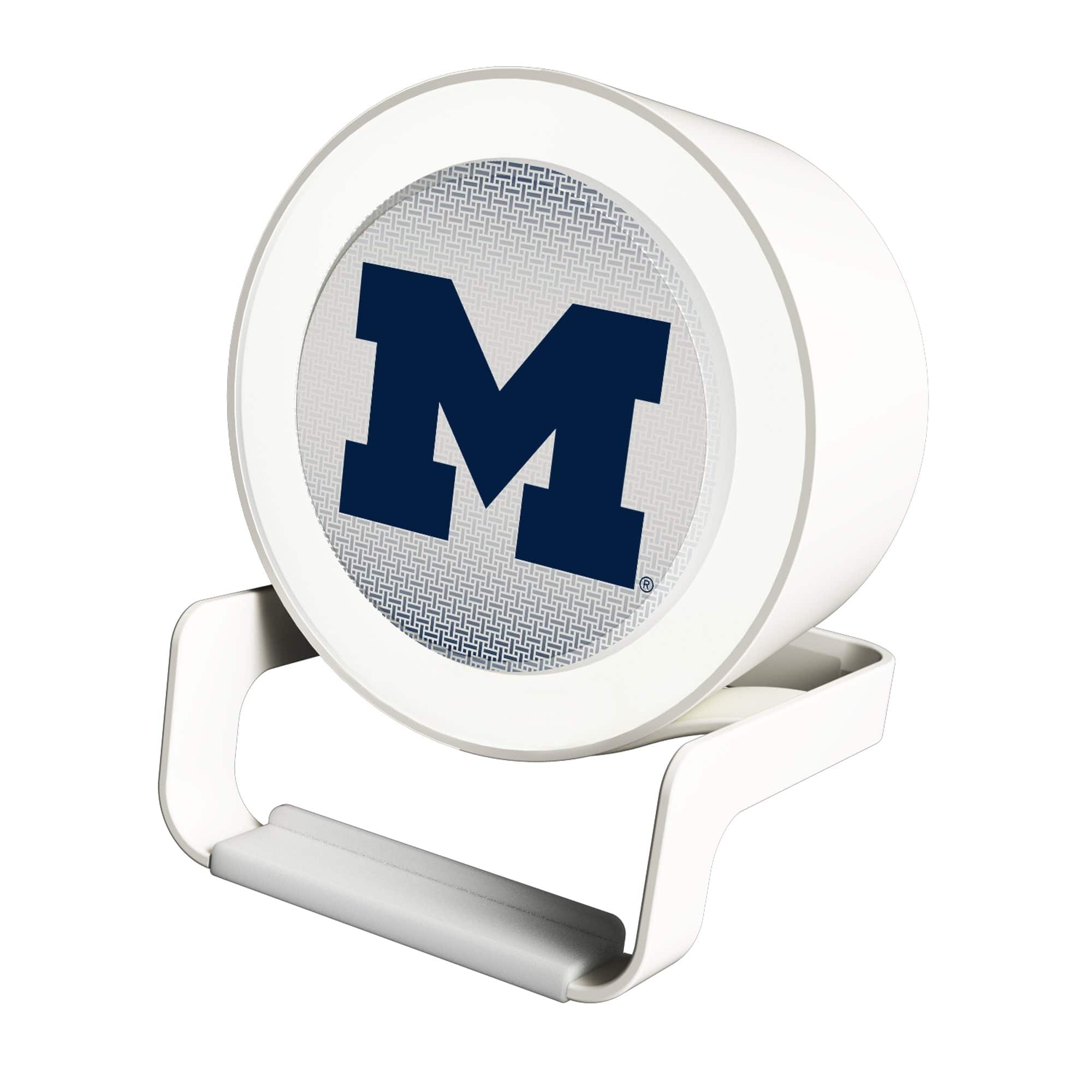 Keyscaper - Michigan Wolverines Linen Print Nightlight Charger & Bluetooth Speaker - White