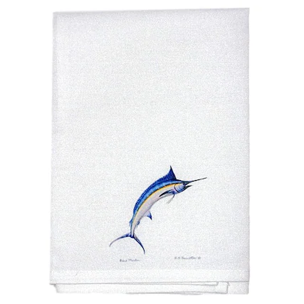Front. Betsy Drake - Betsy Drake Blue Marlin Linen Napkin - Multicolored.