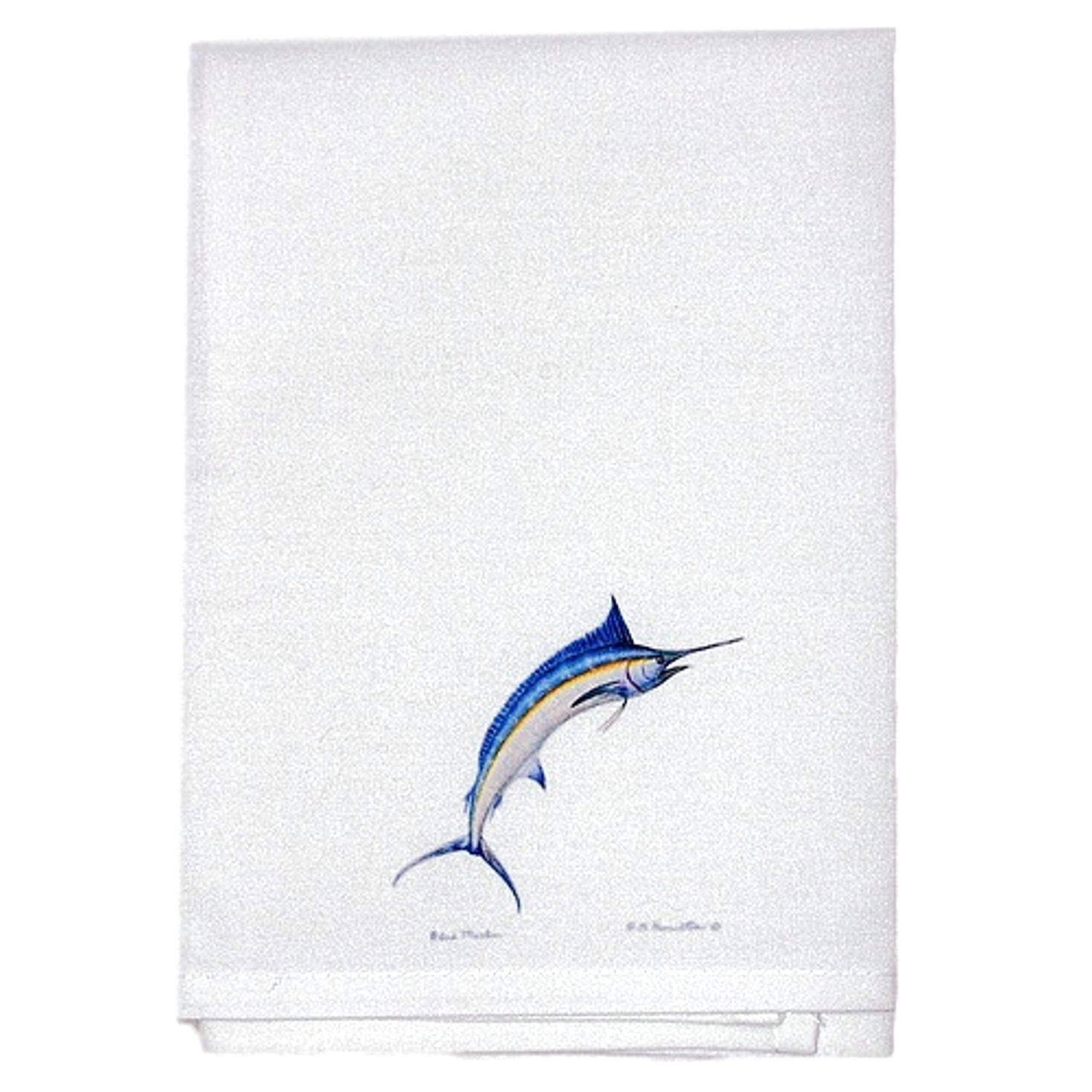 Front. Betsy Drake - Betsy Drake Blue Marlin Linen Napkin - Multicolored.