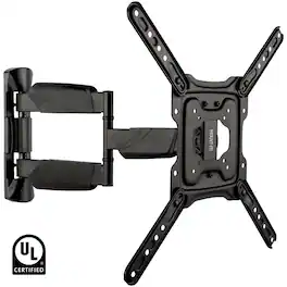 Mount-It! - UL-Certified Full Motion TV Wall Mount 32–55" (Up to 77 lb) – Tilt, Swivel, 20" Extension - Black