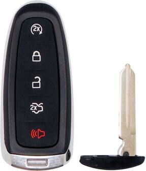 Front. Car Keys Express - Car Keys Express Ford Simple Key - 5 Button Smart Key Remote and programming device - Black.