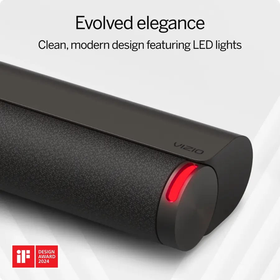 Evolved elegance: Clean, modern design featuring LED lights. VIZIO DESIGN ili 2024 AWARD.