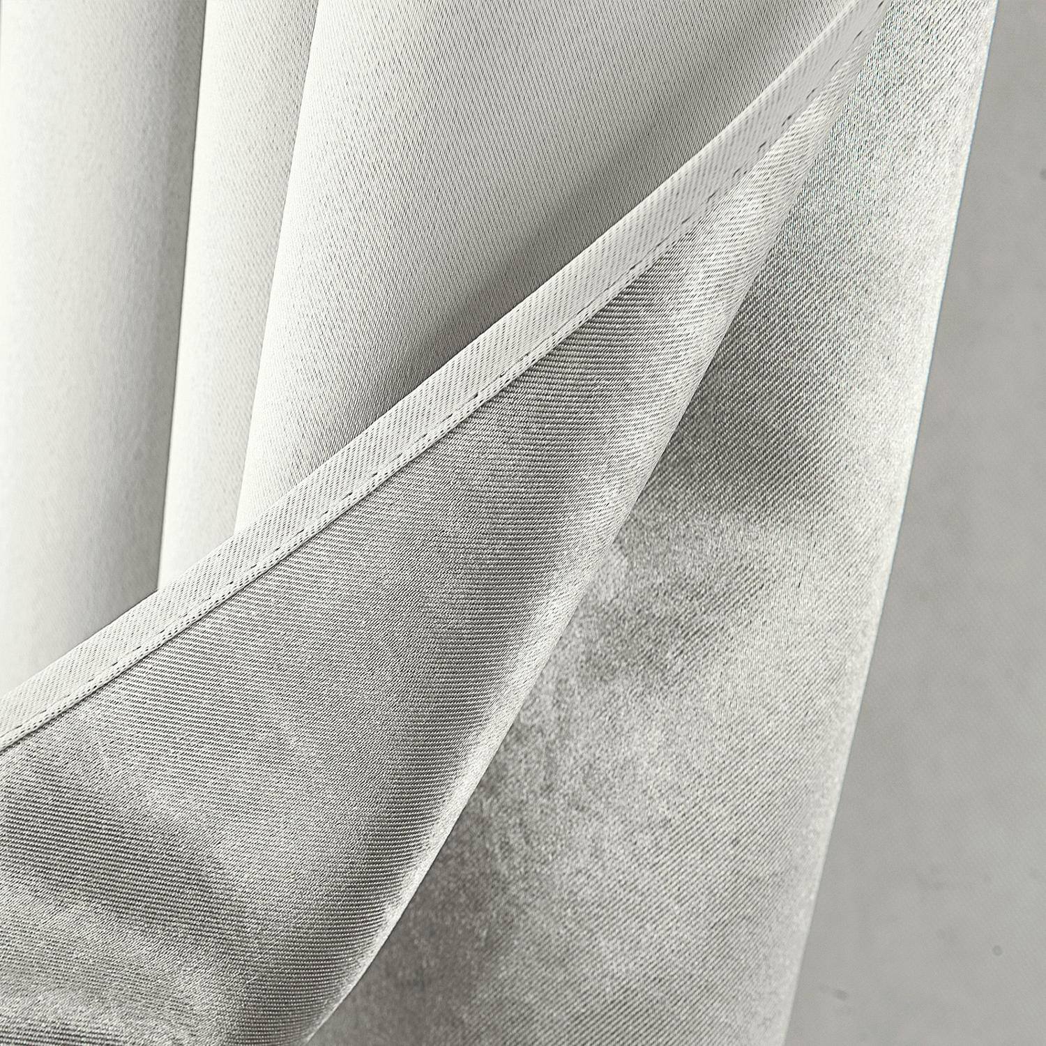 Left. RT Designers Collection - RT Designers Collection Anchorage Blackout Grommet Curtain Panel 54" x 84" White - White.