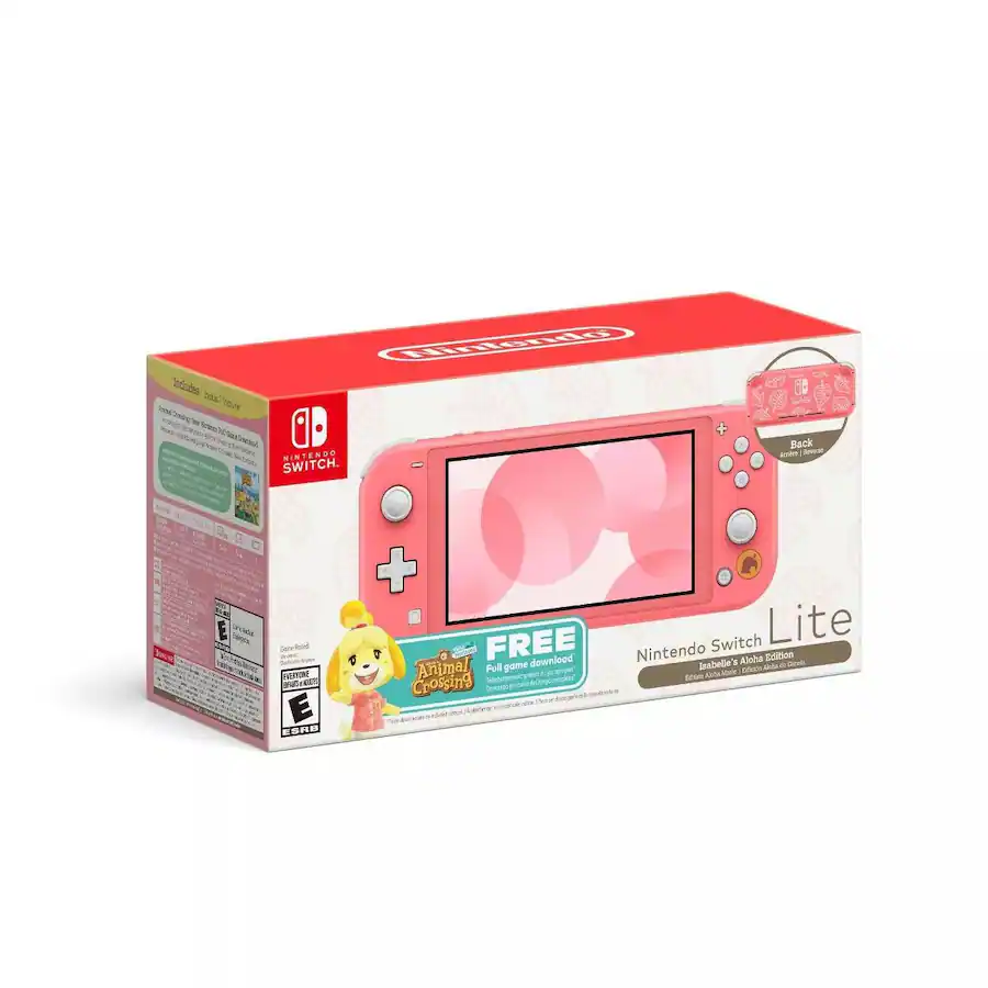 Switch Lite Animal Crossing: New Horizons Bundle Isabelle's Aloha