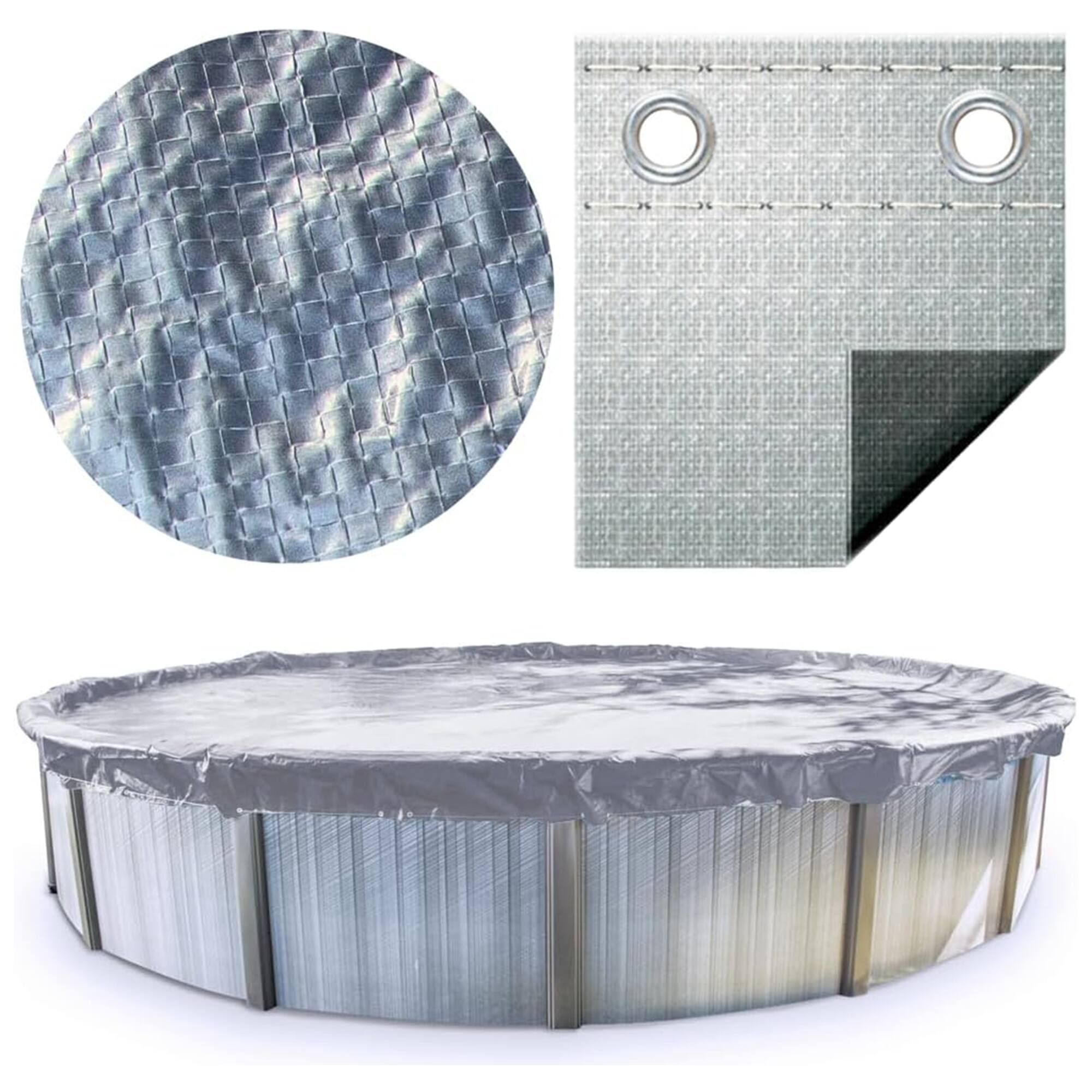 Front. Swimline - Swimline Hydrotools Silver King Winter Cover for 16x32 Ft Above Ground Pools.