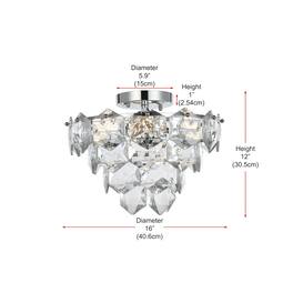 Elegant Lighting - Adaline 16 Inch Flush Mount Ceiling Light In Chrome - Chrome And Clear