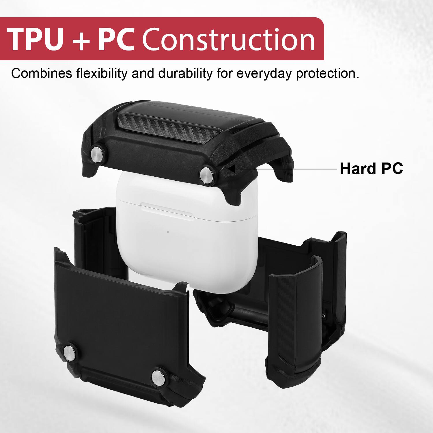 TPU + PC Construction  
Combines flexibility and durability for everyday protection.  
Hard PC