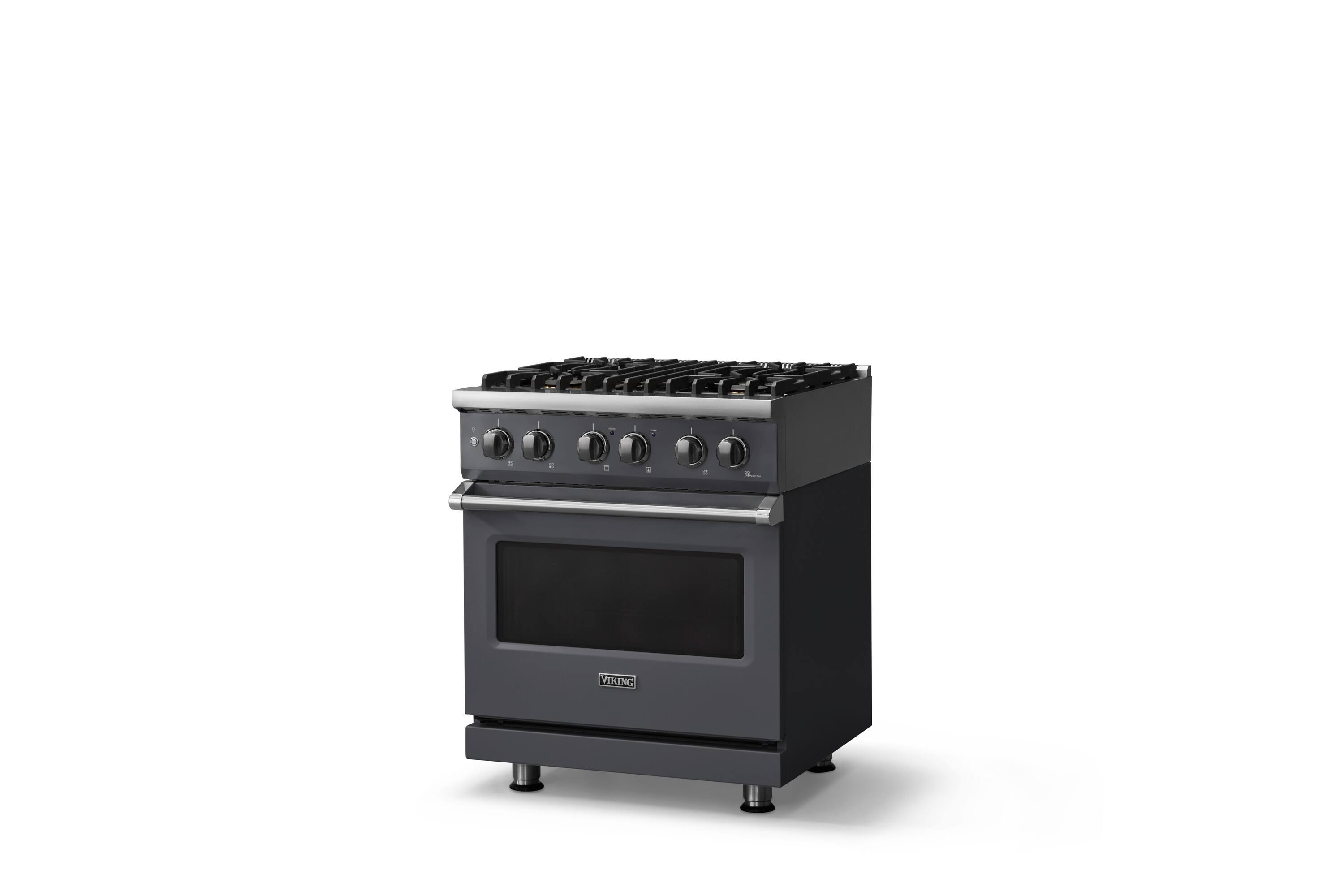 Angle. Viking - Pro 5 Series 4.7 Cu. Ft. Freestanding Sealed 4 Burner Dual Fuel Convection Range - Cast Black - Cast Black.