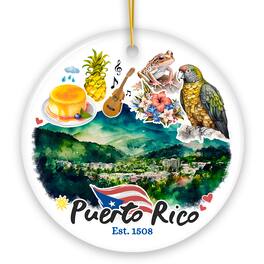 OrnamentallyYou - Artistic Puerto Rico Tropical Scenery Ornament Caribbean Paradise Souvenir Gift - Multi-colored