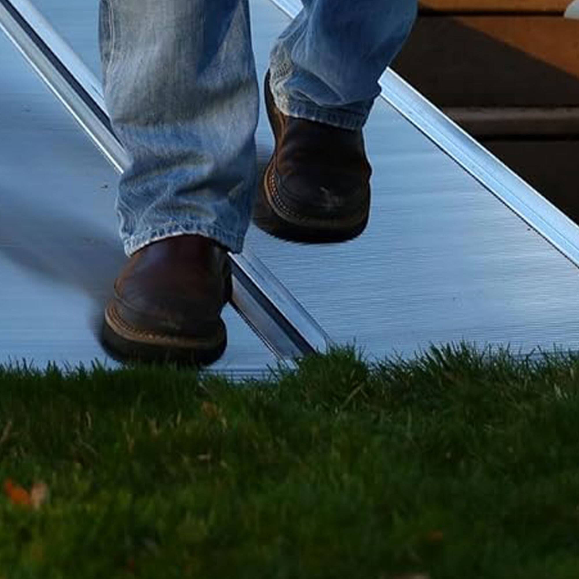 Alt View 4. EZ-ACCESS - EZ-ACCESS TRAVERSE 2 Foot Aluminum Singlefold Portable Loading Ramp, Silver - Silver.