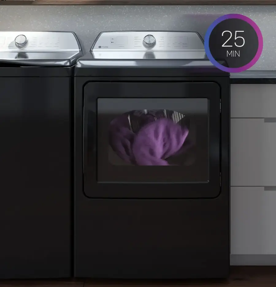 Alt View 24. GE Profile - 7.4 Cu. Ft. Smart Gas Dryer with Sanitize Cycle and Sensor Dry - White.