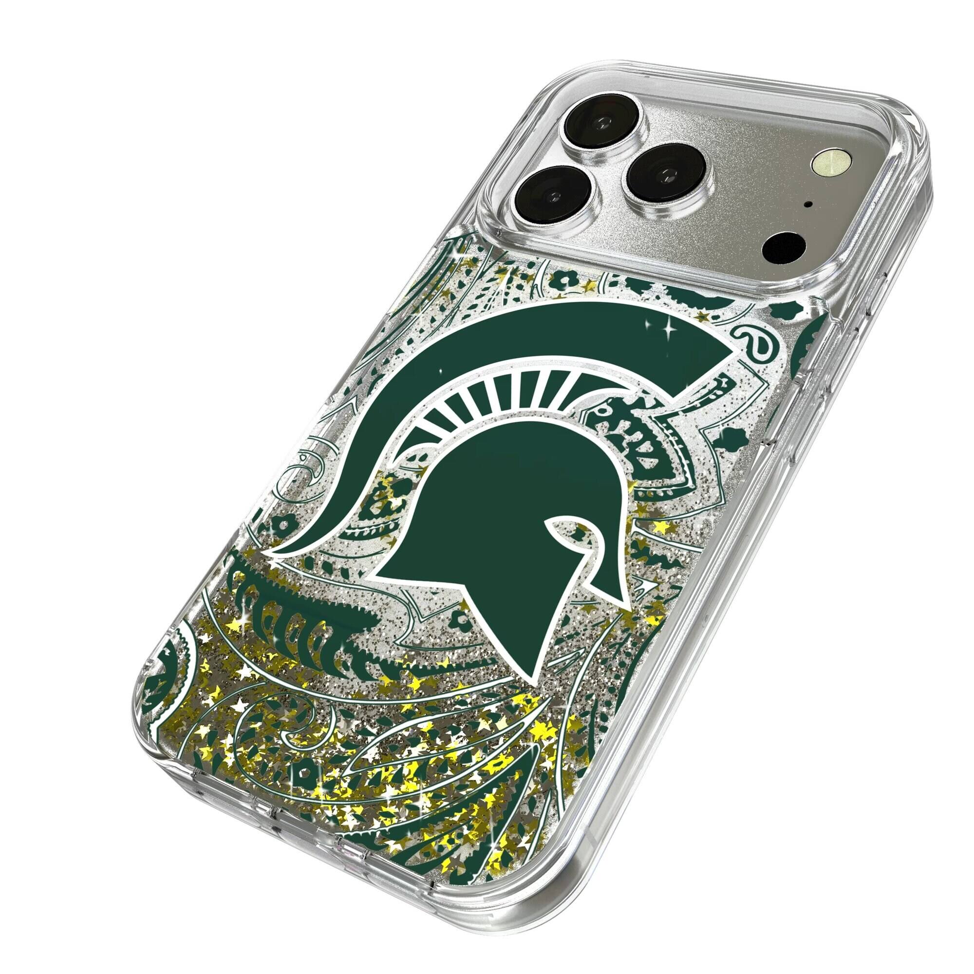Alt View 1. Keyscaper - Michigan State Spartans iPhone Glitter Paisley Design Case - 16 - Multicolor.
