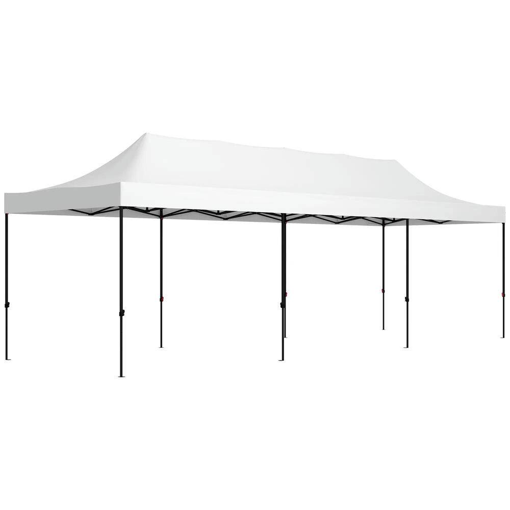 Front. Spaco - Spaco 9.5'x28' Pop Up Canopy Tent,Height Adjustable,Carry Bag and Sand Bags - White.