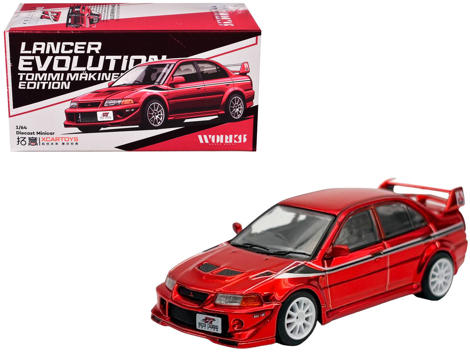 Mitsubishi Lancer Evolution VI RHD "Tommi Makinen Ed" Red Chrome "Hobby Expo China 2026" 1/64 Diecast Car by Works Model