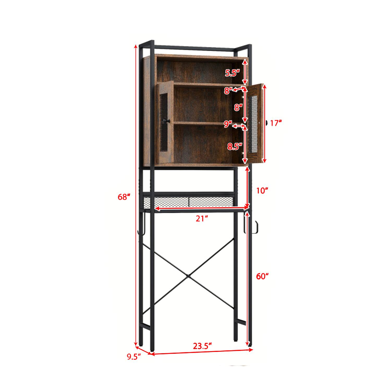 5.5" 8" 8" 9" 17" 8.5" 68" 10" 21" 60" 9.5" 23.5"