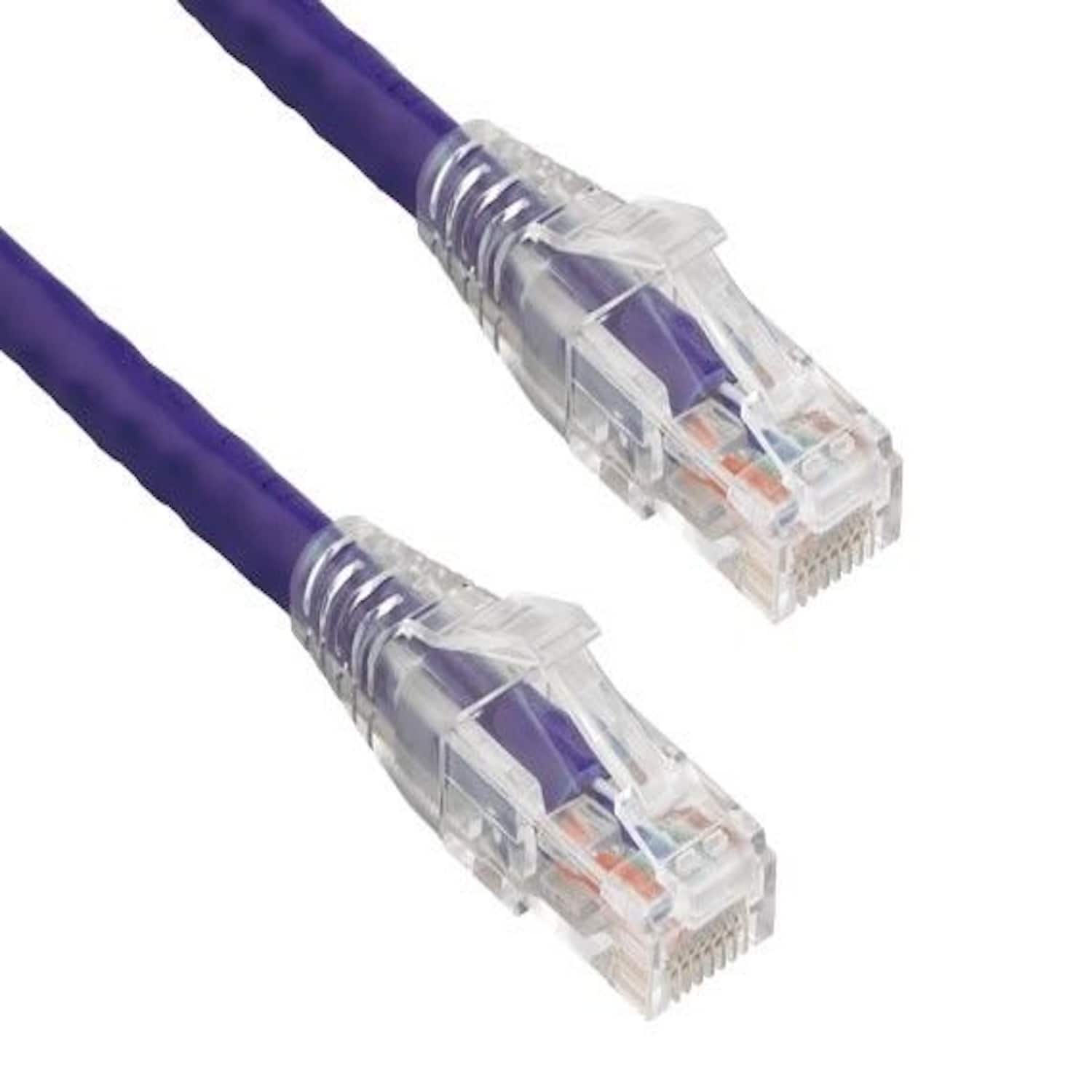 Sanoxy - 15ft Cat6 Ethernet Patch Cable 550MHz UTP with Clear Snagless Boot - Purple