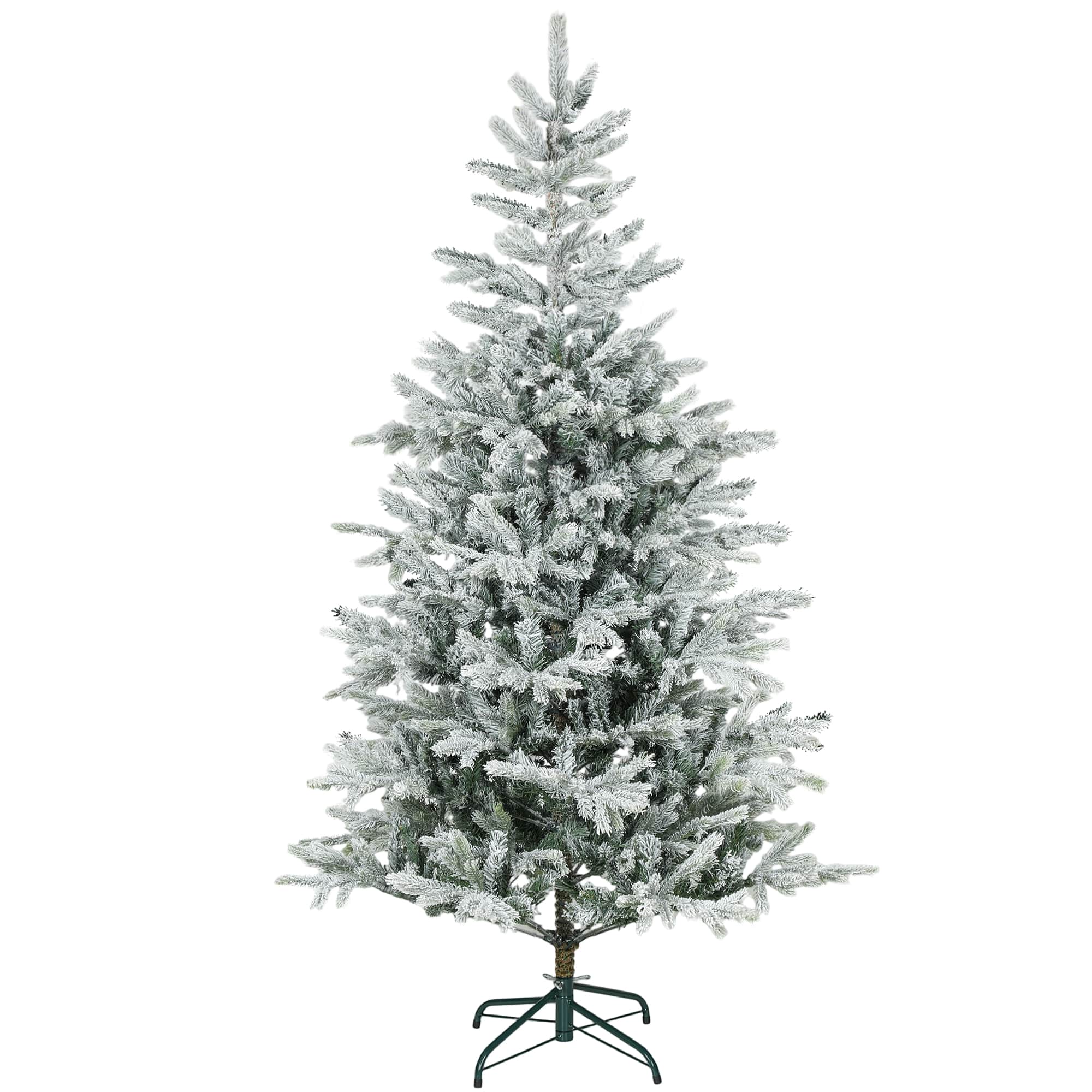 APRILSOUL - 6 ft Artificial Frosted Christmas Tree Realistic Branches - Green