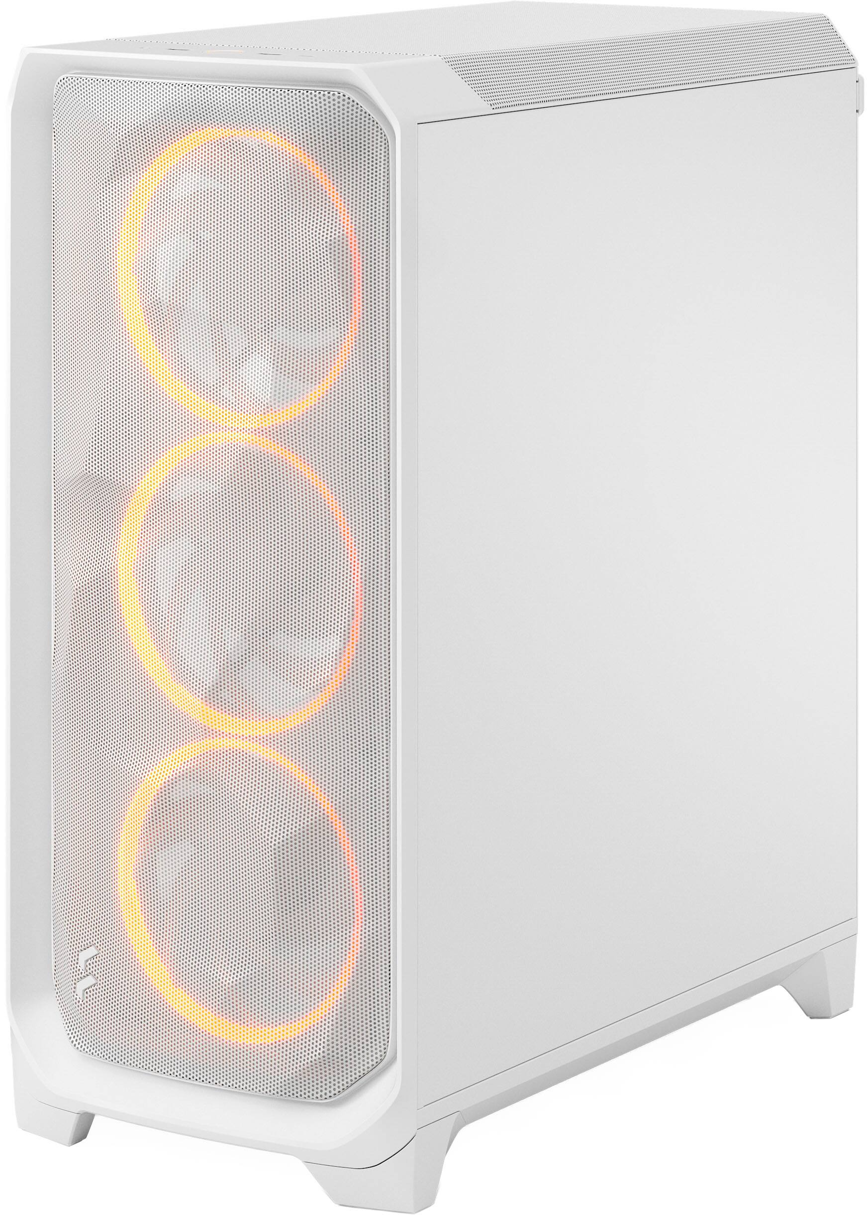 Alt View 8. Fractal Design - Meshify 3 RGB ATX mATX White Chassis with Clear TG Side Panel Mid-Tower PC Case - White.