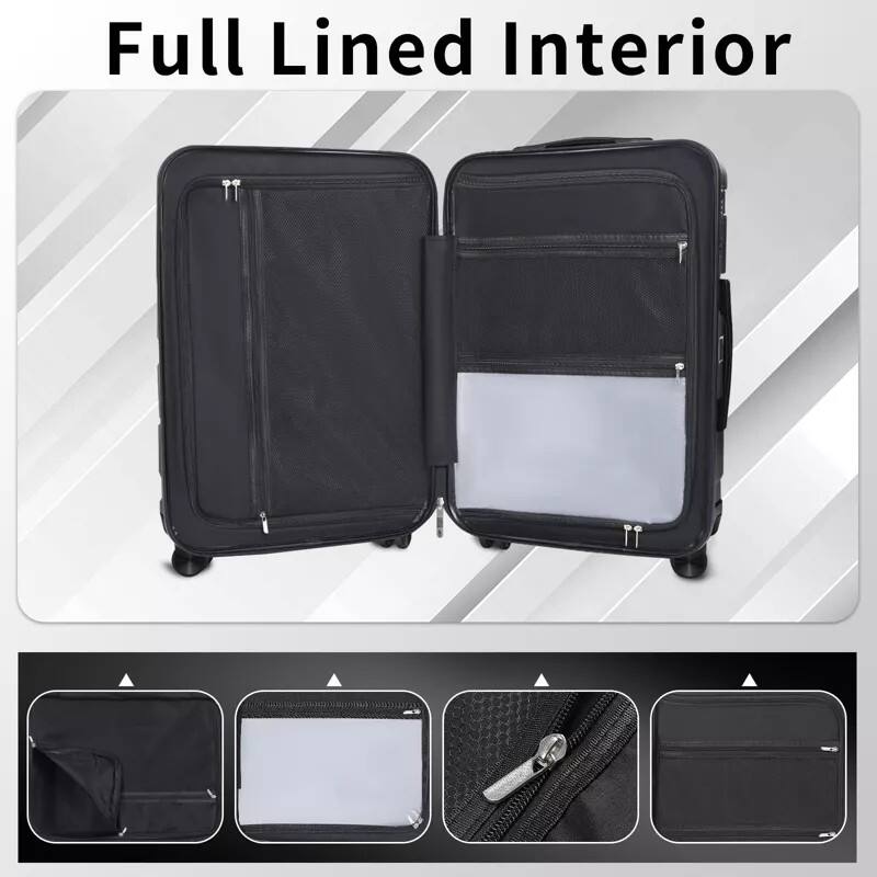 Sugift 3 Piece Hardshell Luggage Set with TSA Lock, YKK Zippers