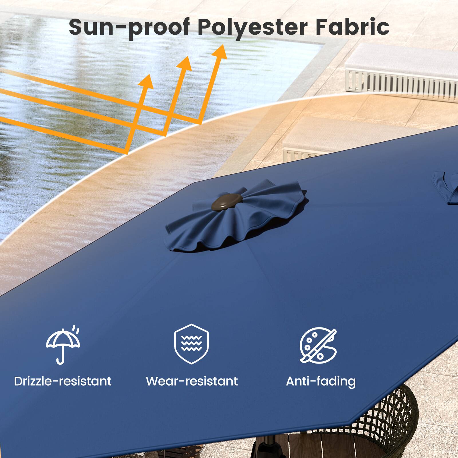 Sun-proof Polyester Fabric
Drizzle-resistant
Wear-resistant
Anti-fading
