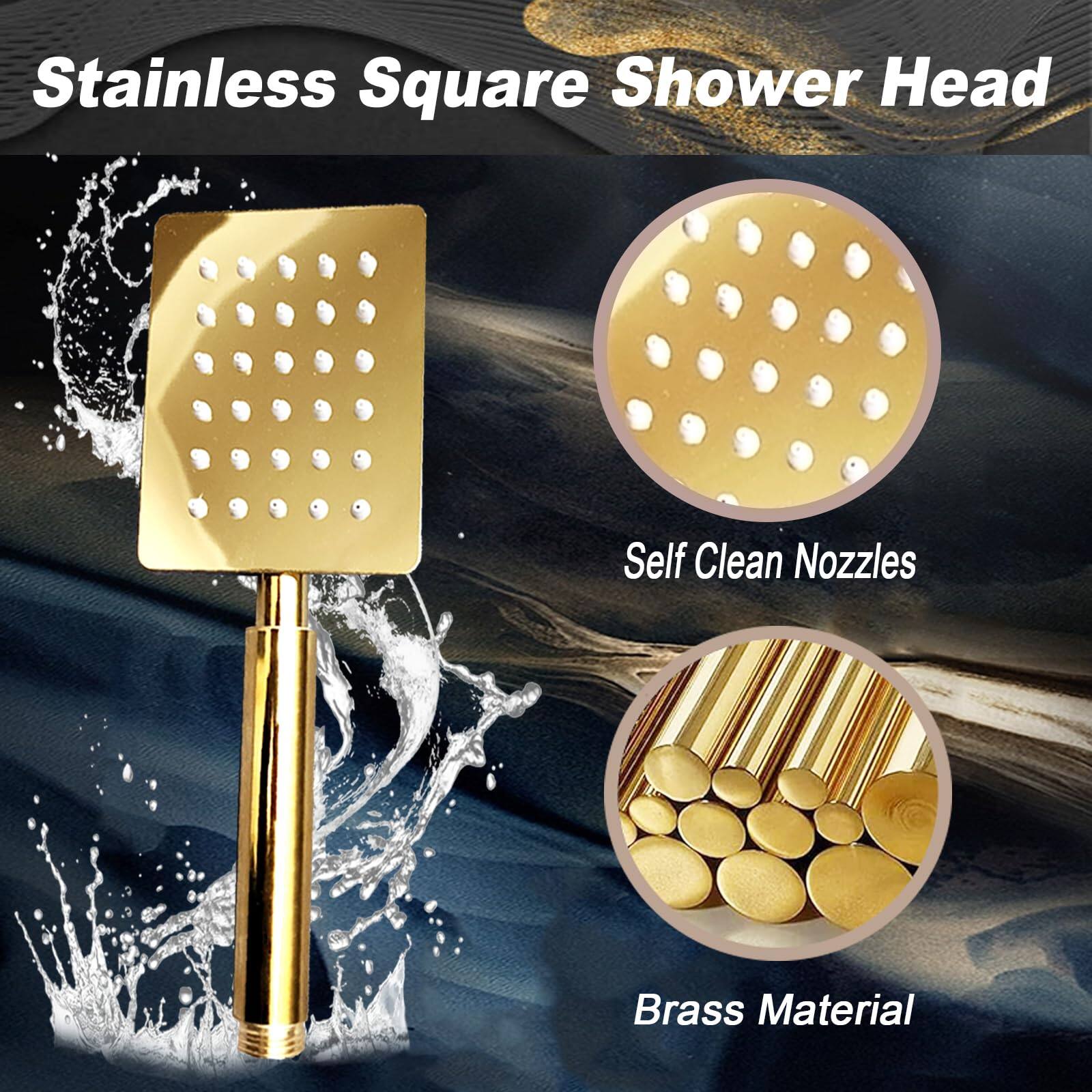 Stainless Square Shower Head

Self Clean Nozzles

Brass Material