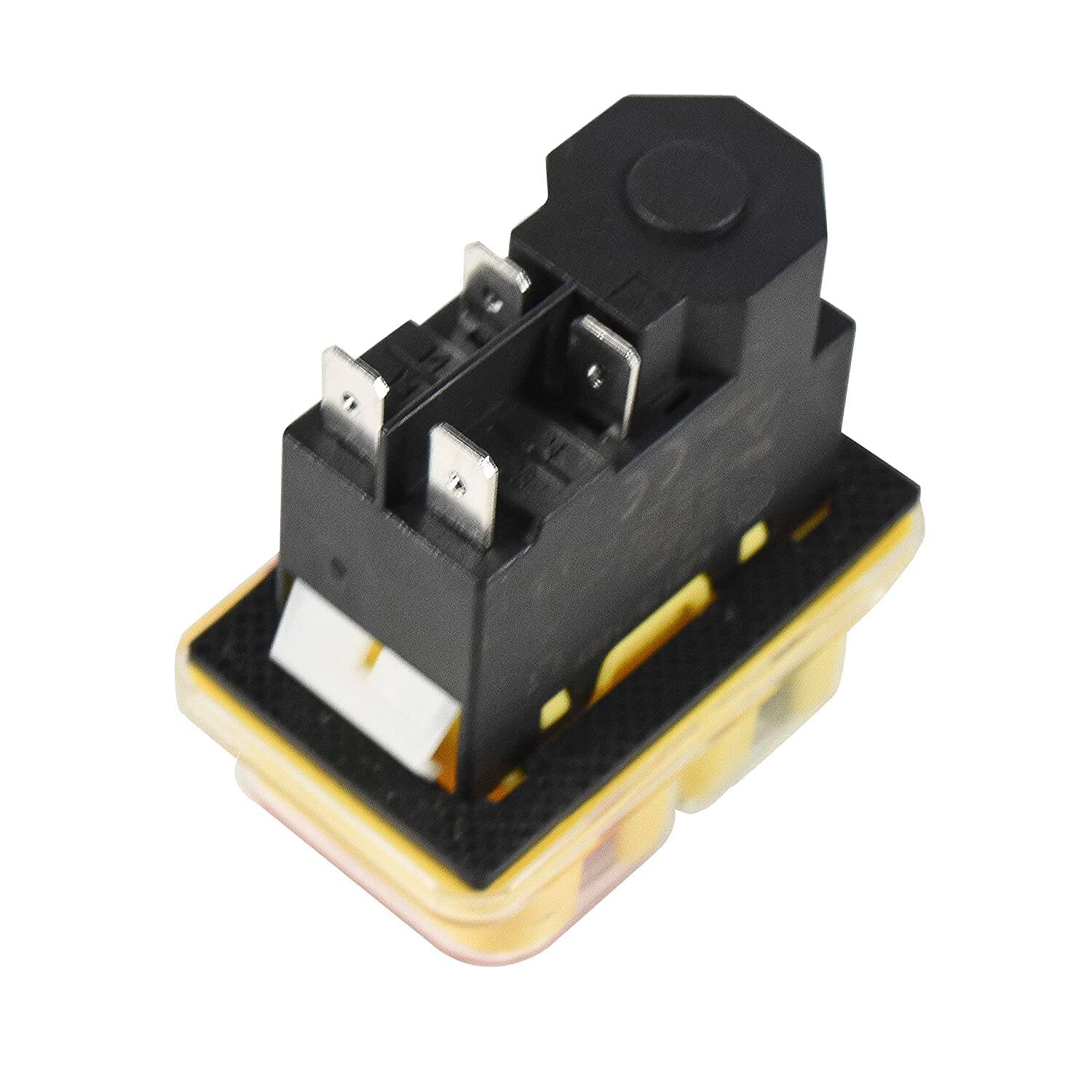 Alt View 1. HQRP - On-Off Electromagnetic 4-Pin Start Switch 16 A 120 V UL Listed for KEDU KJD17B Tools - yellow.