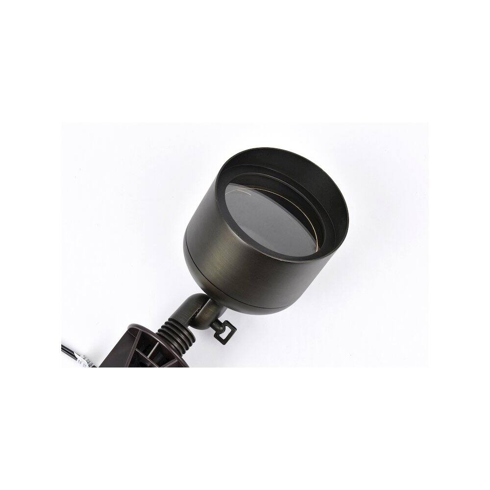 Front. Elitco Lighting - Outdoor 12V Cast Brass Wide Spot Light, 4.75 inch x 8 inch - Dark Bronze.