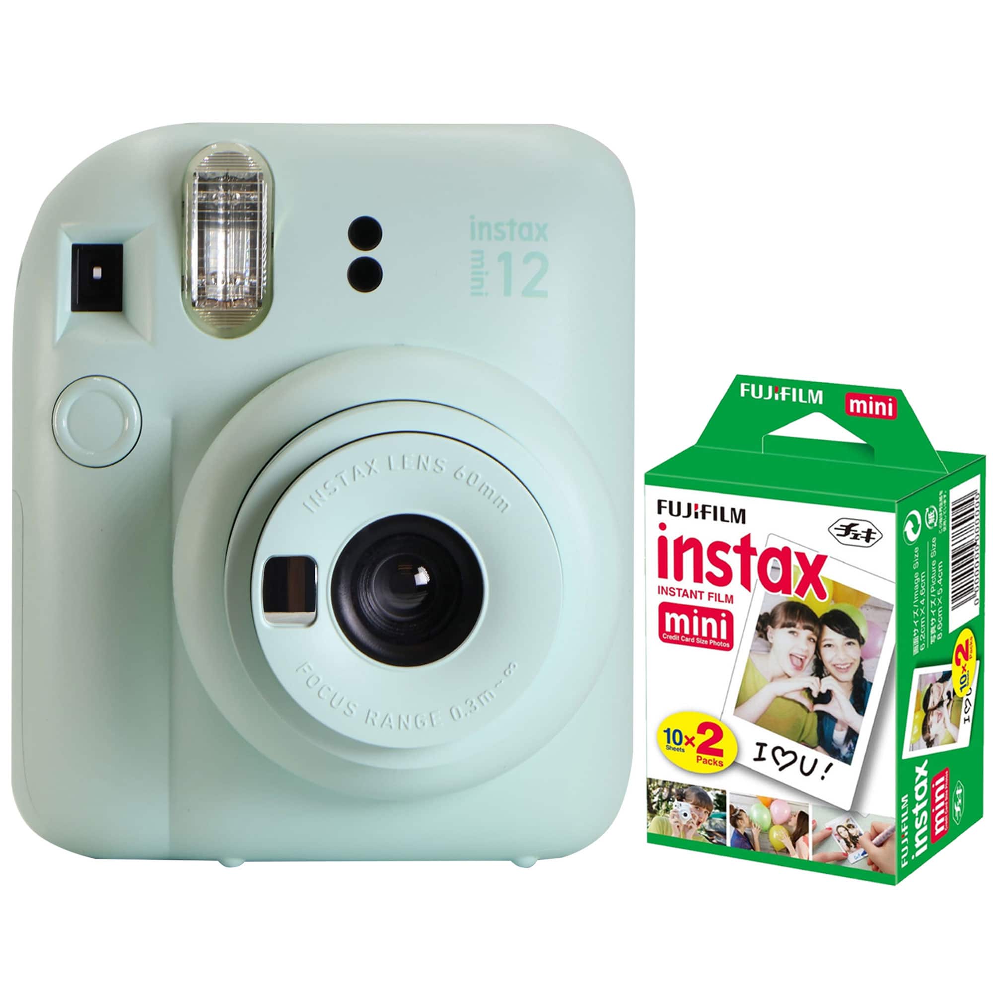 Fujifilm - INSTAX MINI 12 Instant Film Camera (Mint 2x10 Mini Instax Film - Green