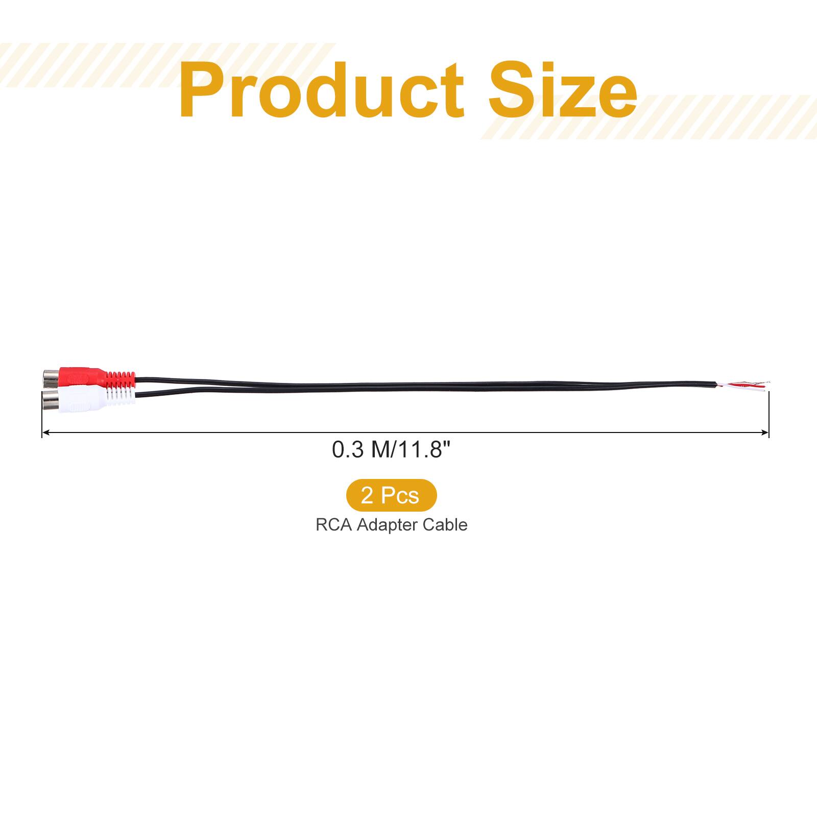 Product Size: 0.3 M/11.8"  
2 Pcs RCA Adapter Cable