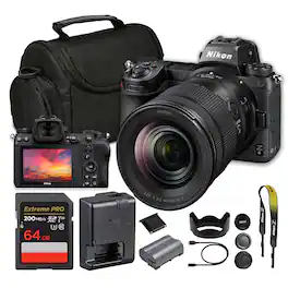 Nikon - Z6 Mirrorless Camera With NIKKOR Z 24-120mm f/4 S Lens Bundle With 64GB Memory Card + Bag - Black