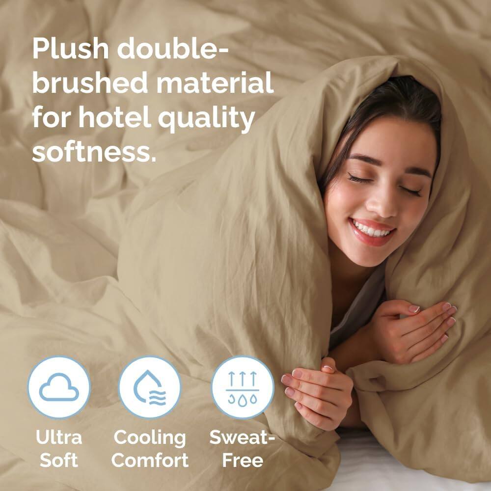 Plush double-brushed material for hotel quality softness.

Ultra Soft  
Cooling Comfort  
Sweat-Free