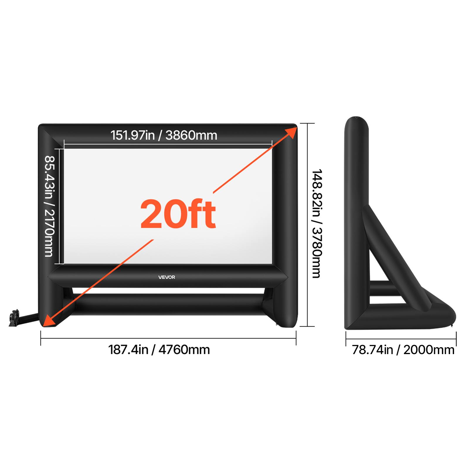 187.4in / 4760mm
151.97in / 3860mm
148.82in / 3780mm
85.43in / 2170mm
78.74in / 2000mm
