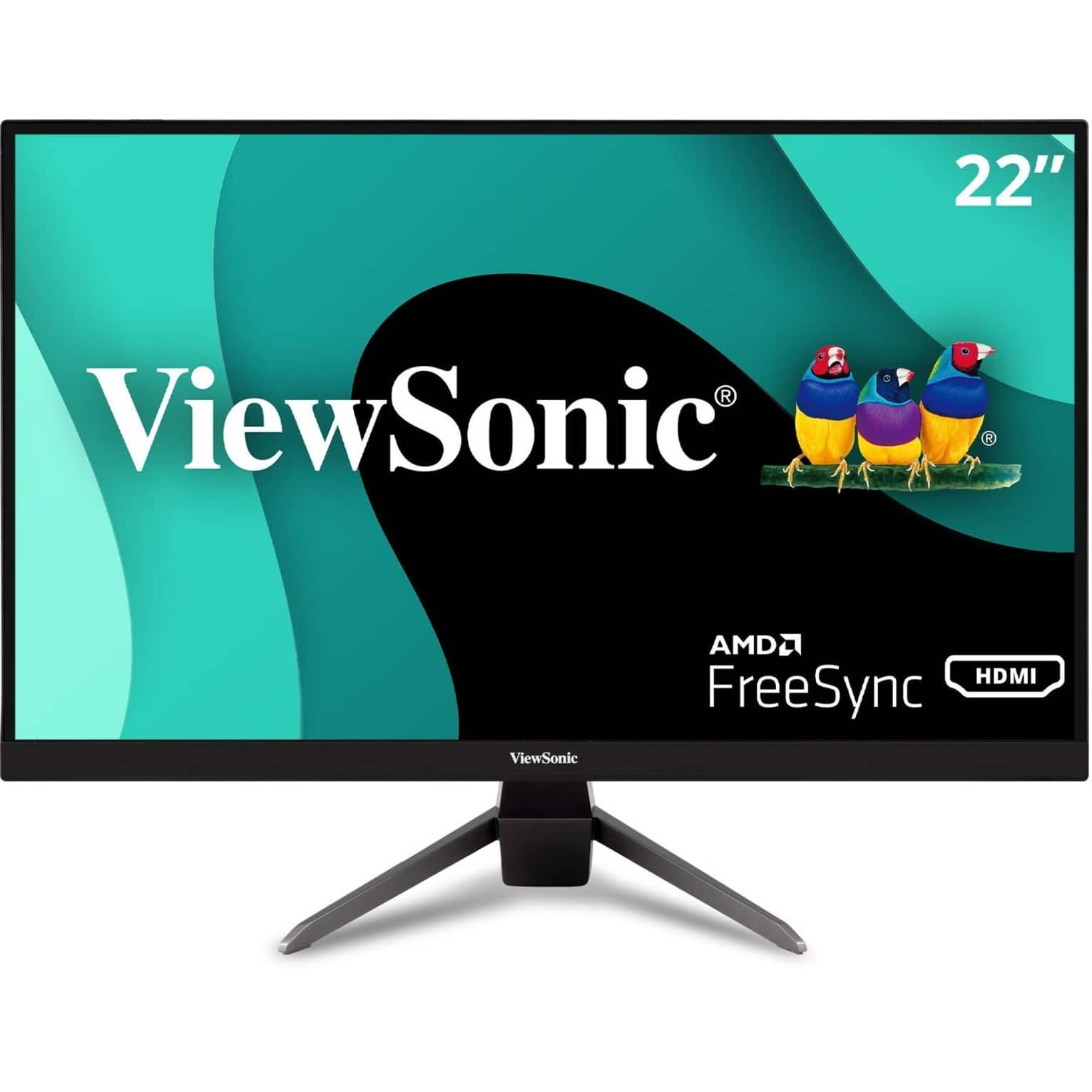 Front. ViewSonic - VX2267-MHD 22" LCD FHD FreeSync Gaming Monitor (HDMI, VGA and DisplayPort) - Black.