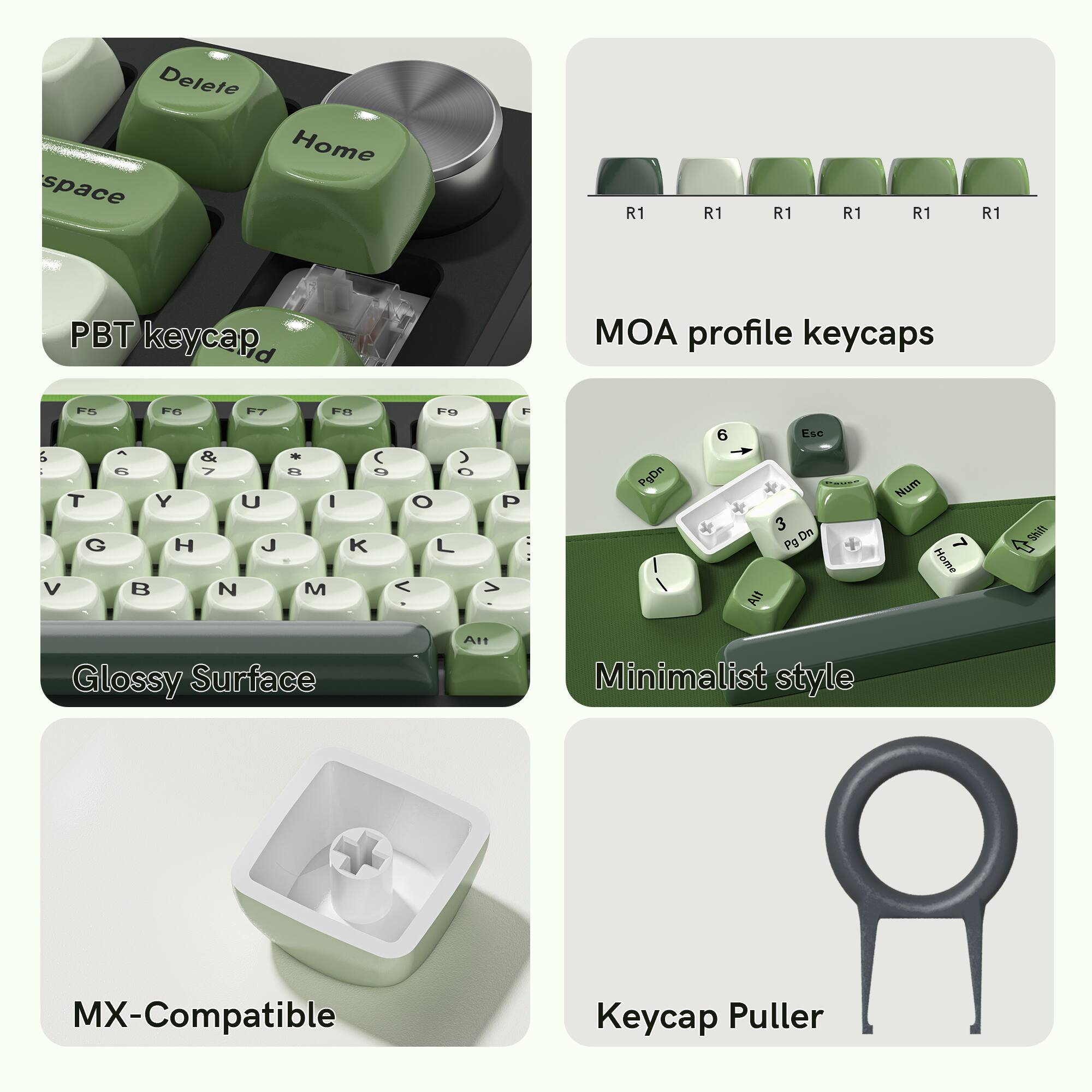 Womier PBT Keycap Set, MOA Profile Dye Sub Custom Keyboard Keycap for ...