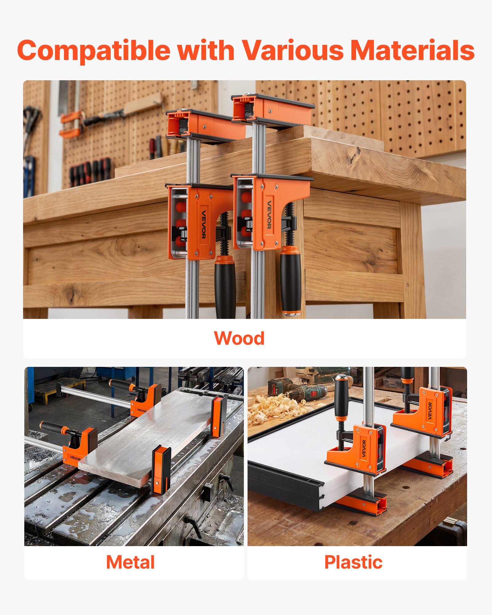 Compatible with Various Materials

- Wood
- Metal
- Plastic