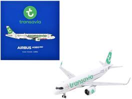 GeminiJets - Airbus A320neo Commercial Aircraft Transavia Airlines (F-GNEO) Tail 1/400 Diecast Model Airplane - White with Green
