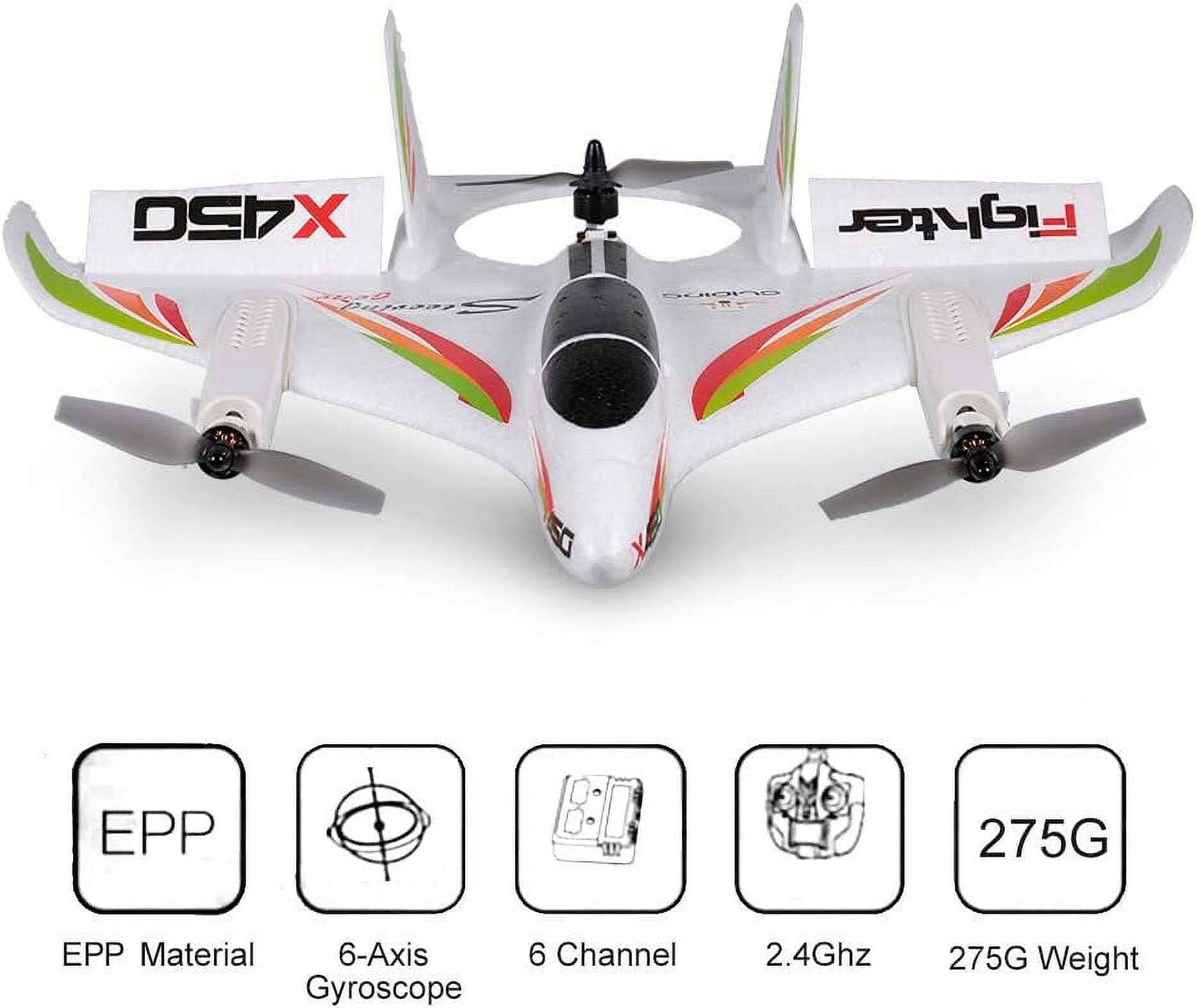 X450 Fighter  
EPP Material  
6-Axis Gyroscope  
6 Channel  
2.4Ghz  
275G Weight