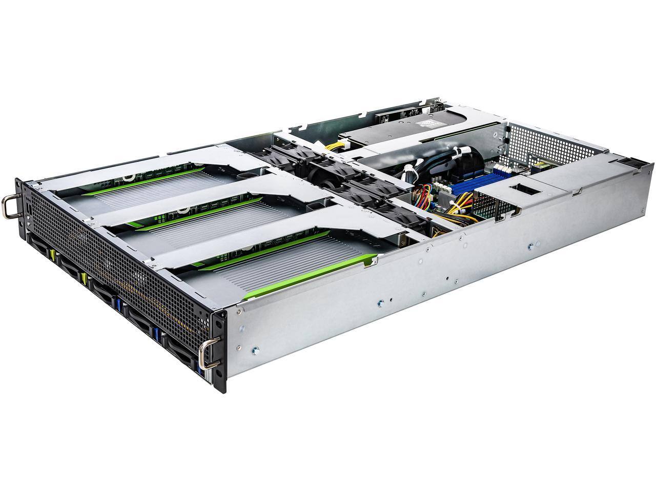 ASRock - Rack 2U4G-ROME/2T 2U Rackmount GPU Barebone AMD SP3 LGA4094 EPYC 7002/7001 series 4 GPU 10G base-T